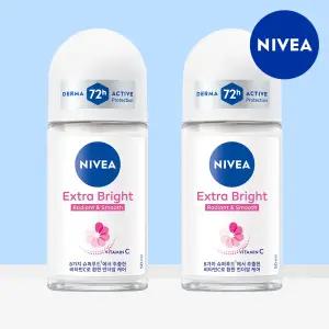 니베아 데오드란트 롤온 엑스트라 브라이트 50ml 2개