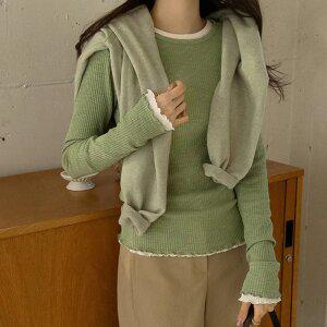 멜로우 니트터치 모달스판 물결티