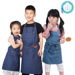 리틀 데님 청 프리미엄 앞치마 미술학원 아동 어린이 주니어 키즈 요리교실 에이프런