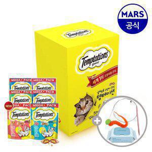 [11번가 단독] 템테이션 메가팩 5개 골라담기+고양이낚시대+베베숲물티슈