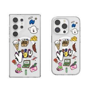 최신 귀여운 갤럭시 아이폰 케이스 미니 캐릭터 맥세이프 투명 / 핸드폰 12 13 14 15