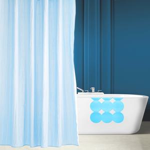 [커먼룩] 일체형샤워커튼 크링클+욕조매트 라군