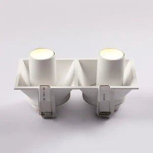 스윗 LED 다운라이트 15W 2등실린더 COB집중 천장매립매입조명 타공165x82.5mm