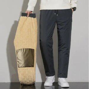 남자 방풍 방한 융털기모 안감 자가발열 보온 열판 밴딩 바지 데일리 트렌디 패딩 팬츠
