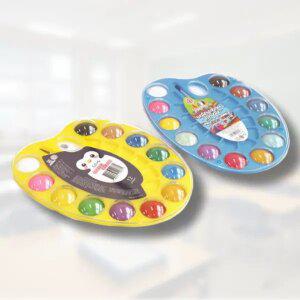 민화샵 고체 물감 21색 파레트 붓 세트 미술 그림 그리기 학용품 준비물