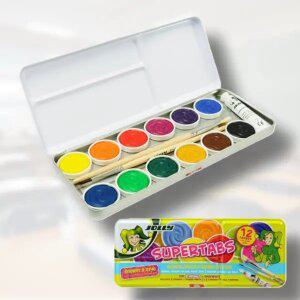 지구화학 고체 물감 12색 파레트 붓 세트 미술 그림 그리기 학용품 준비물