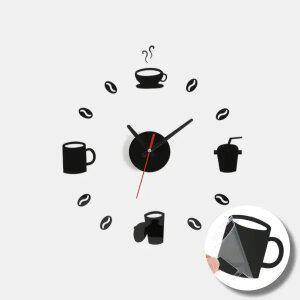 DIY 벽시계 인테리어 저소음 커피콩 무타공 벽걸이 시계 소품 집들이 선물