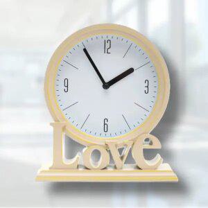 탁상 시계 LOVE 저소음 인테리어 자명종 알람 책상용