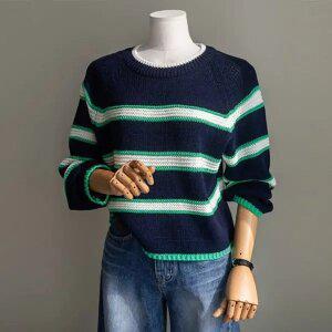 (안나앤모드) beno 배색 스트라이프 니트[니트EDL88]