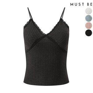 여성 캡내장 골지 레이스 나시