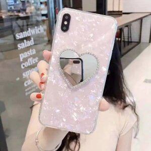 아이폰 12 11 프로 맥스 갤럭시 S21 S20 3D 스톤 하트 미러 폰 케이스 풀커버 단품