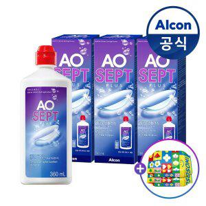 옵티프리 렌즈세척액 에이오셉 플러스 360ml 3개+물티슈 40매