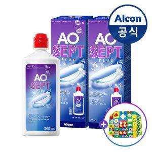 옵티프리 렌즈세척액 에이오셉 플러스 360ml 2개+물티슈 40매