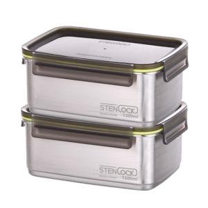 스텐락 국산 스텐밀폐용기 슈어 직사각 7호 2p세트