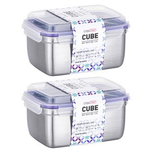 [스텐락] 본사 국내제조 큐브 밀폐용기 9호(3,400ml) 2p세트