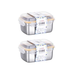 [스텐락] 본사 국내제조 큐브 밀폐용기 6호(1,000ml) 2p세트