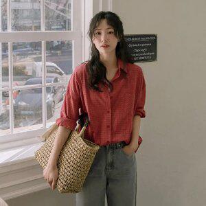 잔잔체크 내추럴 여유셔츠