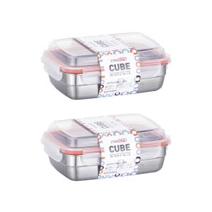 [스텐락] 본사 국내제조 큐브 밀폐용기 6-1호(1,000ml) 2p세트