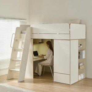 [삼익가구]빅 네스트 벙커 이층 침대+책상+옷장/책장 세트