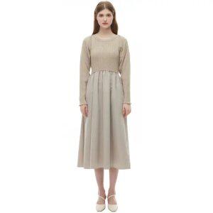 [SET]볼레로 니트가디건 ＋ 니트 우븐믹스 원피스 PQ1KO231