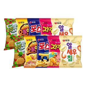 농심 자갈치, 90g, 2개 + 오징어집, 78g, 2개 + 알새우, 68g, 2개 + 포스틱, 84g, 2개