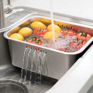 대용량 올스텐 사각 물빠짐 싱크대설거지통 10L