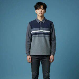 조이마담 MT50031 하프 배색 포켓 카라 속기모 티셔츠 중년남성의류 아빠옷