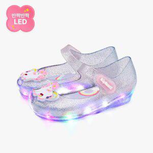 [키펀트] LED 유니콘 라이팅 여아 젤리슈즈