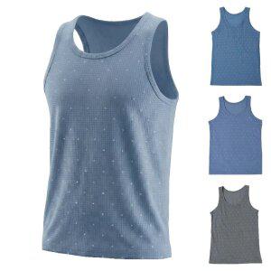 크레샤르 남자 면 스판 런닝 민소매 아빠 무늬 메리야쓰