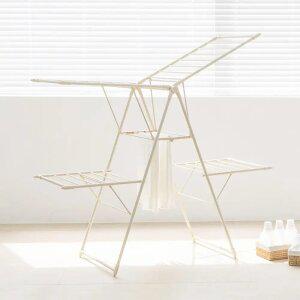 튼튼한 대형 4단 이불 접이식 건조대 빨래건조대 (크림)