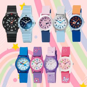 큐앤큐 어린이시계 아동용 유아 초등학생 기능성 방수시계 어린이집 졸업 입학 생일 크