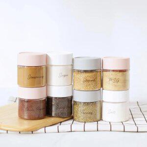 레터링 양념통용기 조미료통 (300ml) 8개+스티커
