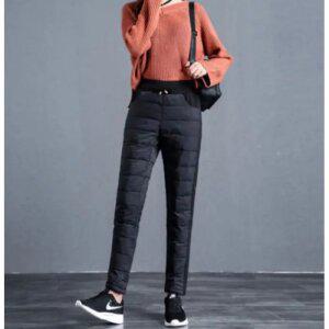 J2K 패딩바지 오리털패딩 여성 겨울바지 기모 신축성 보온