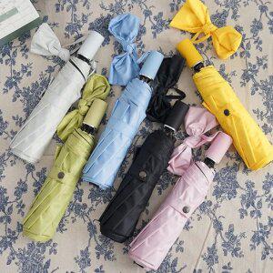 실크 파스텔 자외선 UV차단 초경량 양산 3단 휴대용 원터치 자동 튼튼한 우산