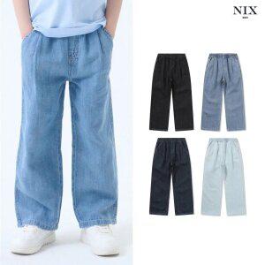 [NIXKIDS]유니) 린넨데님 BK톤/D톤 RAW M톤/ICE 워싱 풀밴딩 와이드 (LKTMCDW777M)
