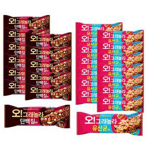 마켓오네이처 오 그래놀라 단백질바, 40g, 12개 + 유산균바, 35g, 15개