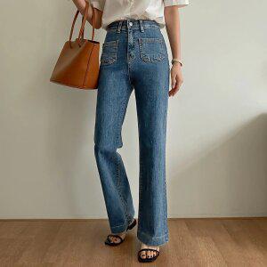 [시크릿라벨] 하이웨스트아웃포켓부츠컷데님팬츠