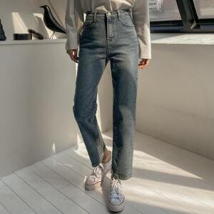 [시크릿라벨] [매일입는] 일자핏 워싱 데님 팬츠