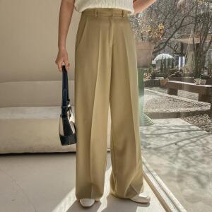 [시크릿라벨] [구김/교복템] 뒷밴딩 와이드 맥시 슬랙스