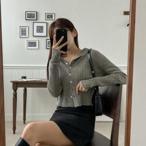 [시크릿라벨] 세일러카라골지크롭가디건