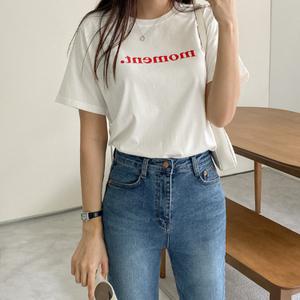 [시크릿라벨] 코튼모달레터링반팔티셔츠