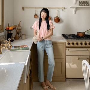 [난스판/데일리템] 일자핏 크롭 데님팬츠