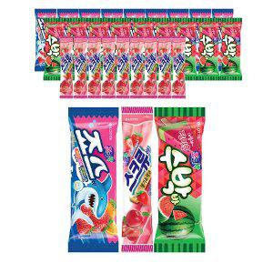[슈팅냉동] 롯데웰푸드 죠스바 80ml, 10개 + 스크류바 80ml, 10개  + 수박바 80ml, 10