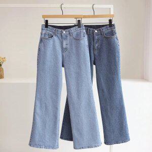 [잇수다] 하티진 히든밴딩 일자 와이드 스판 데님 팬츠