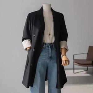 (안나앤플러스) 엘리브 배색 더블 자켓[자켓DFD37] 빅사이즈