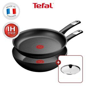 [테팔] 퍼펙트 터치 티타늄 3X 인덕션 프라이팬 2종 (팬28+웍28) (+레온 유리뚜껑28)