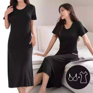 [브라캡 내장] 포인원 반팔 브라탑 원피스 2컬러