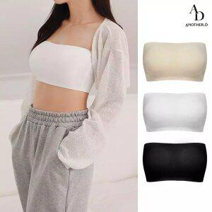 [1개+1개] 서포트 슬림 튜브탑 오프숄더 3컬러 논슬립 스트랩리스