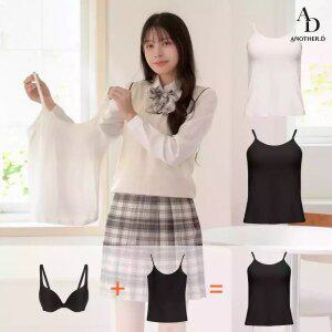 [1개+1개] 하이틴 끈 브라탑 나시 중고등 학생 브라캡 내장 런닝