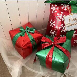 J2K 선물상자 풍선 크리스마스 소품 파티 데코 헬륨 포토존 장식